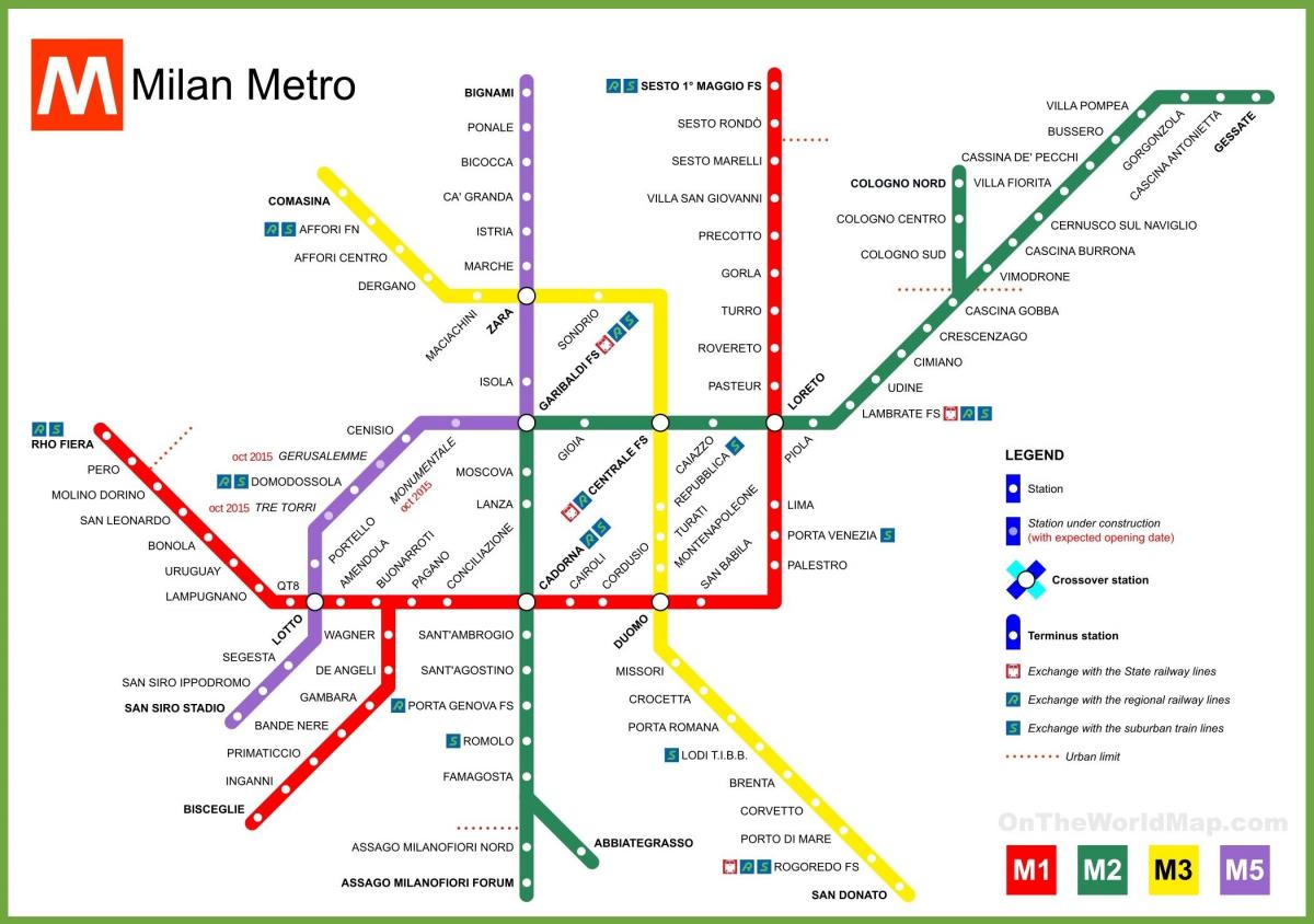 milano mapa ng metro