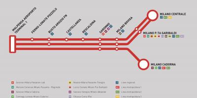 Malpensa express na tren mapa