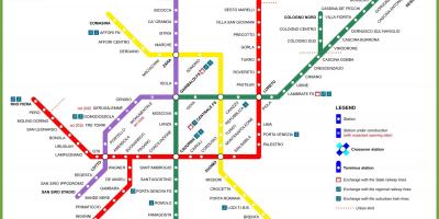 Milano mapa ng metro