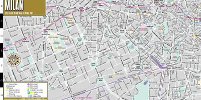 Mapa ng kalye ng milan city centre