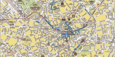 Milan mapa ng lungsod na may mga atraksyon