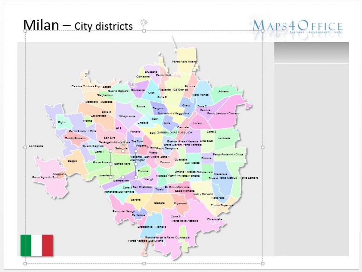 mapa ng distrito milan