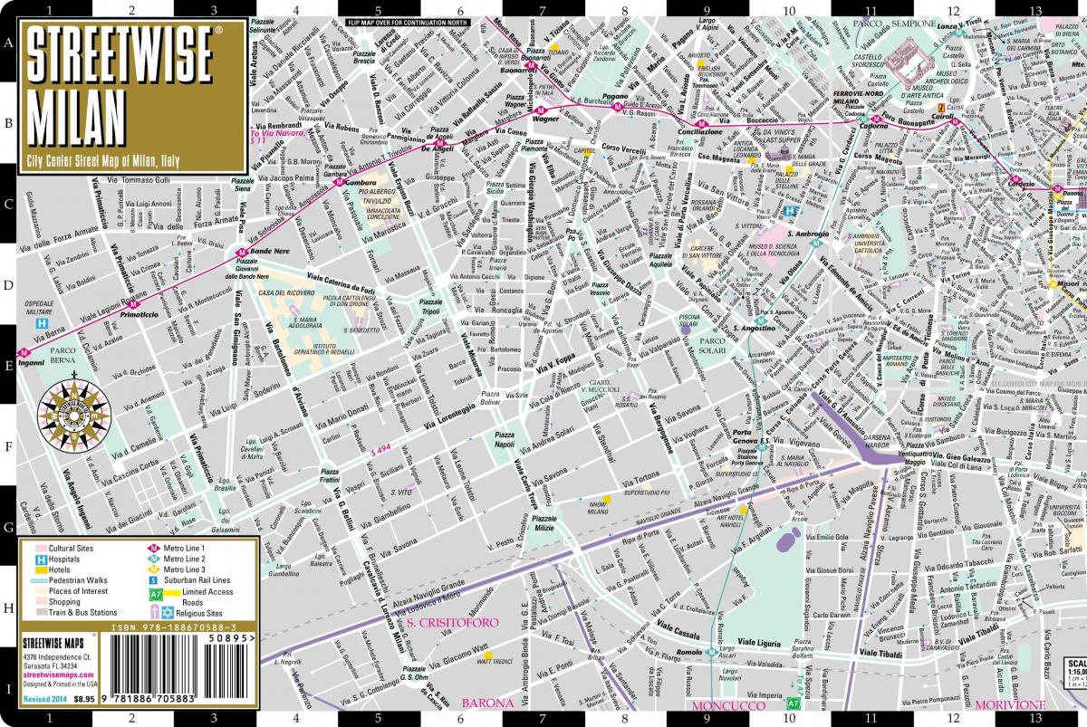 mapa ng kalye ng milan city centre