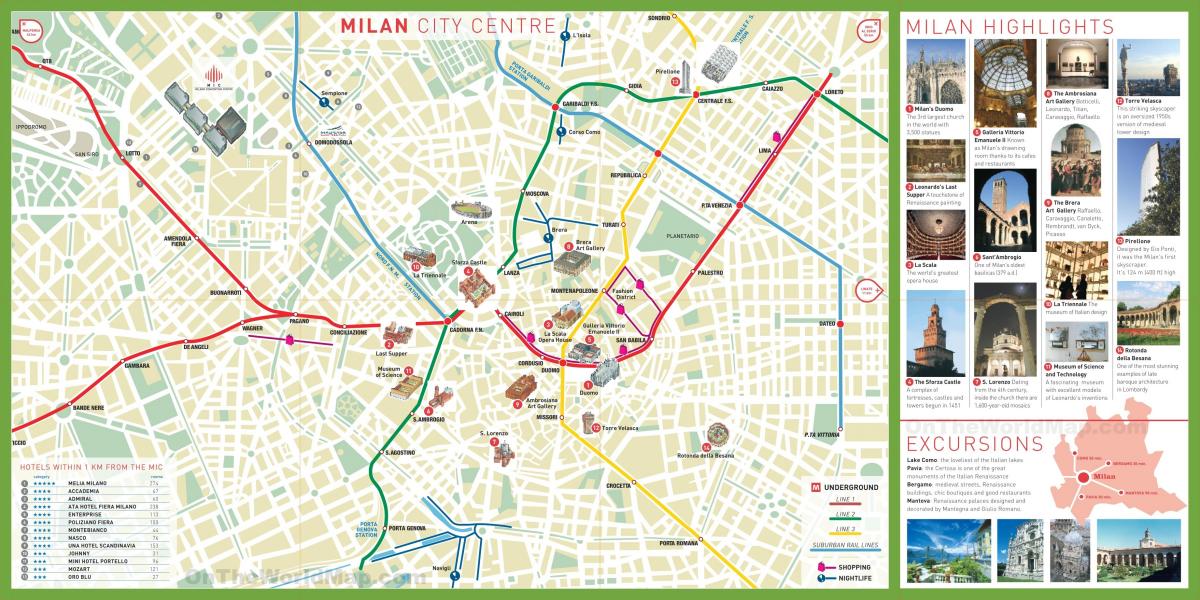 lungsod sightseeing milan mapa