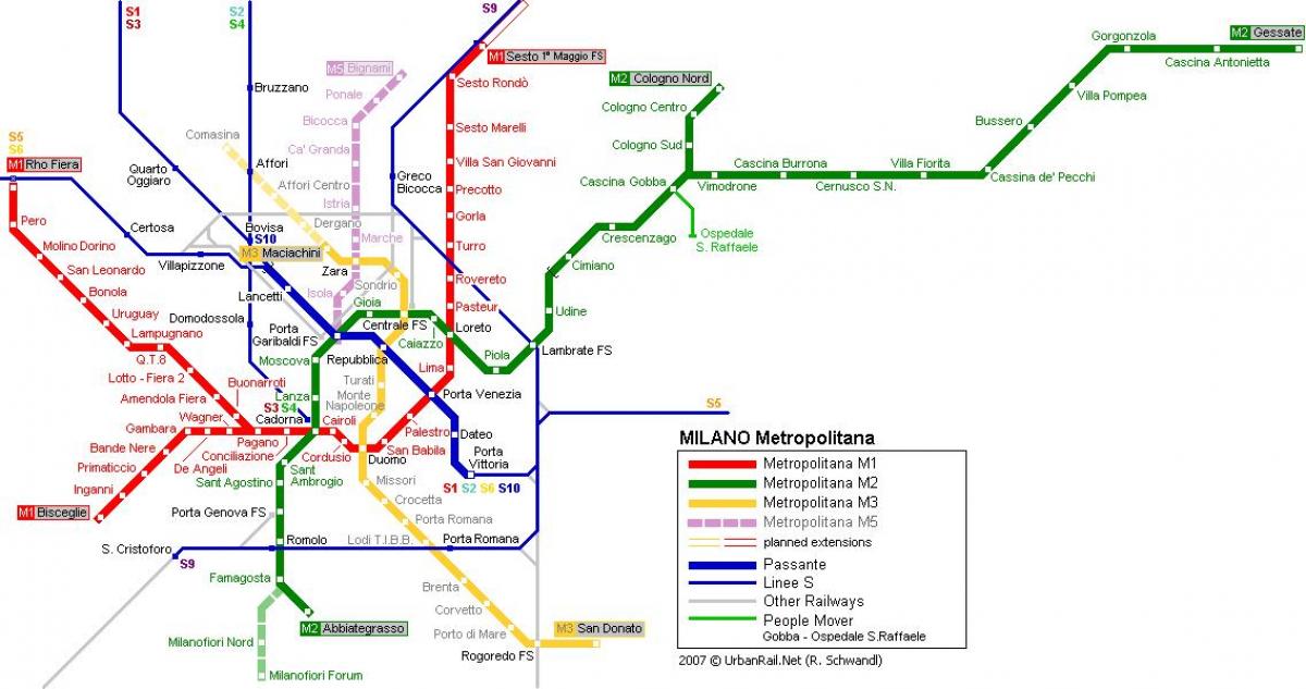 milan metro mapa 2016
