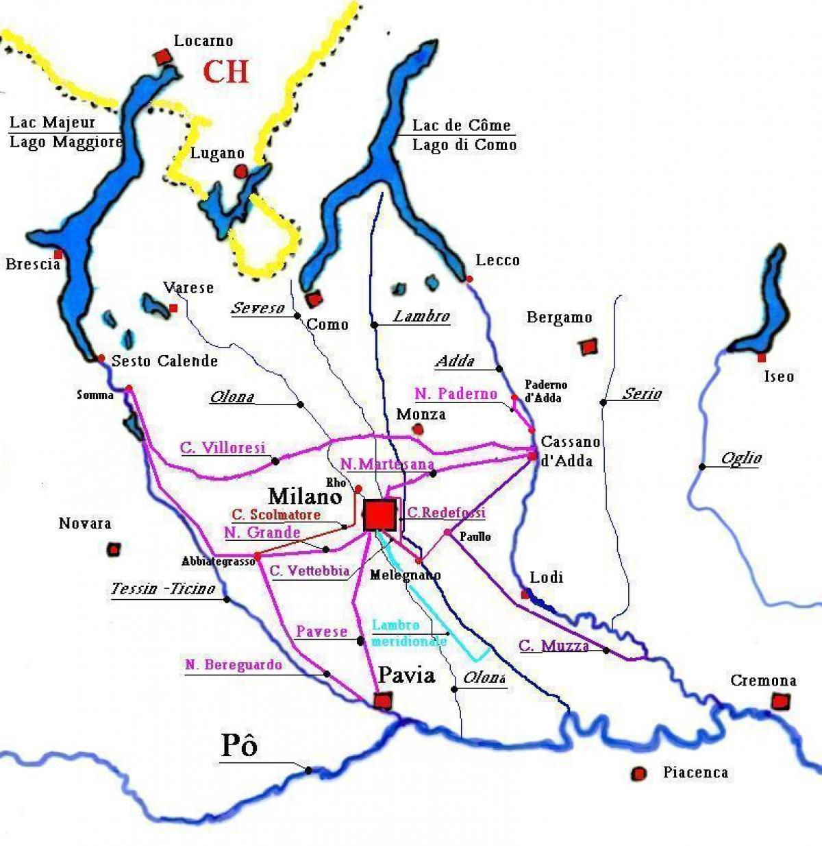 mapa ng milan navigli distrito