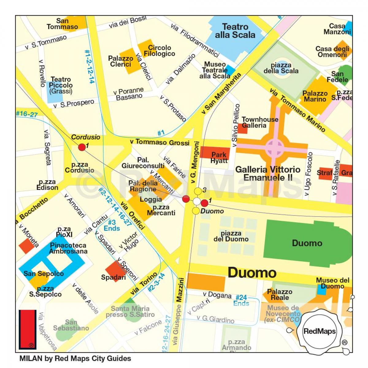 mapa ng milan shopping street