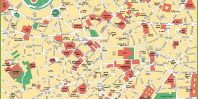 Milano sentro ng lungsod mapa