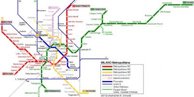 Milan metro mapa 2016