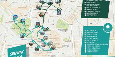 Milan walking tour map