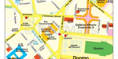 Milan shopping district ng mapa